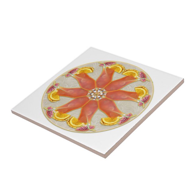 Tropische Getränk-Mandala Fliese (Seite)