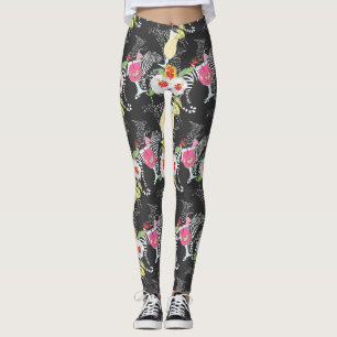 Tropische Getränke mit Tieren Leggings