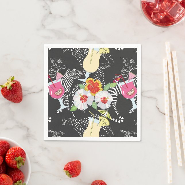 Tropische Getränke mit Tieren Serviette (Beispiel)