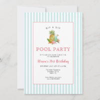 Tropische Getränke Pool Party Geburtstag Einladung