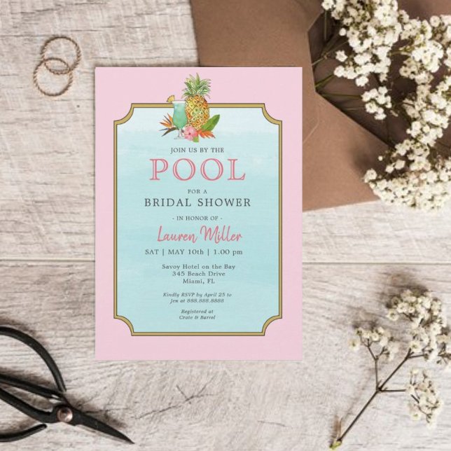Tropische Getränke Poolside Bridal Dusche Einladun Einladung (Von Creator hochgeladen)