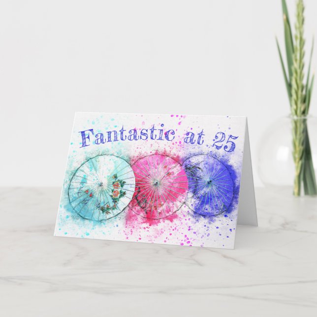 Tropische Getränke-Regenschirme im Wasser 25. Gebu Karte (Vorderseite)