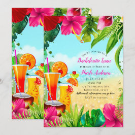 Tropische Getränke Sommer Bachelorette Luau Party Einladung