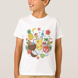 Tropische Getränke – Süßes Sommer-Cocktail-Jungen- T-Shirt