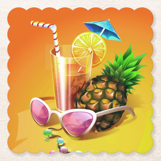 Tropische Getränke-Untersetzer Untersetzer (Vorderseite)