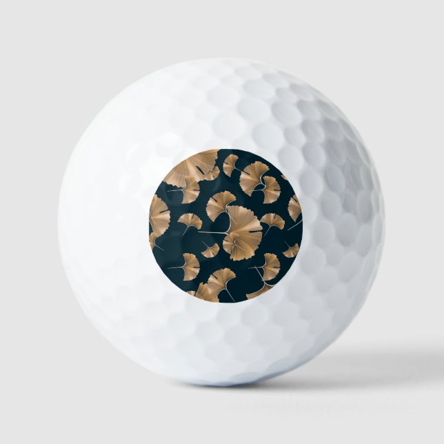 Tropische Ginko-Palmen-Blätter, hawaiianisches Mus Golfball (Vorderseite)