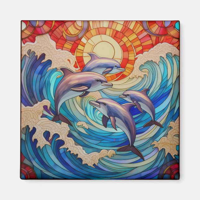 Tropische Glaskunst Magnet (Vorne)