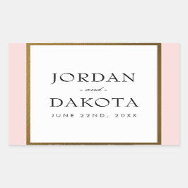 Tropische Gold-Blume in Rosa | Exotische Hochzeit Rechteckiger Aufkleber