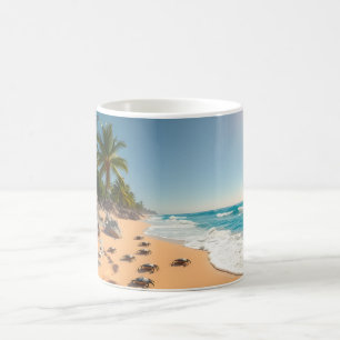 Tropische Goldene Muschel Strand Chic Kaffeetasse