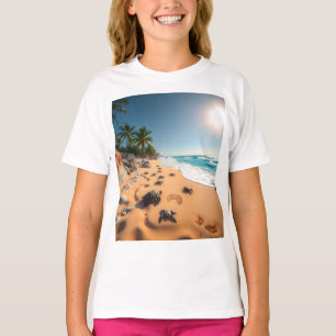 Tropische Goldene Muschel Strand Chic T-Shirt