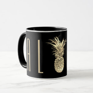 Tropische Goldtopografie von Ananas Tasse