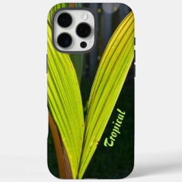 Tropische Green Palm Fronds personalisiert mit Nam iPhone 16 Pro Max Hülle