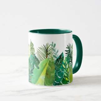 Tropische groene bladeren tasse