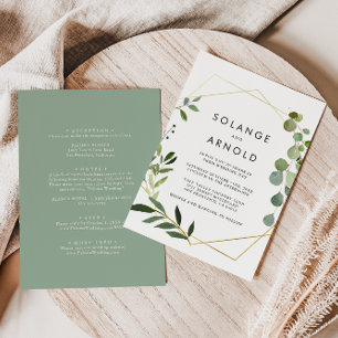 Tropische grüne Blätter - Feierliche Hochzeit Einladung