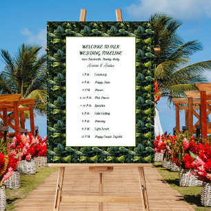 Tropische grüne Blätter Hochzeitzeitzeitschrift Poster