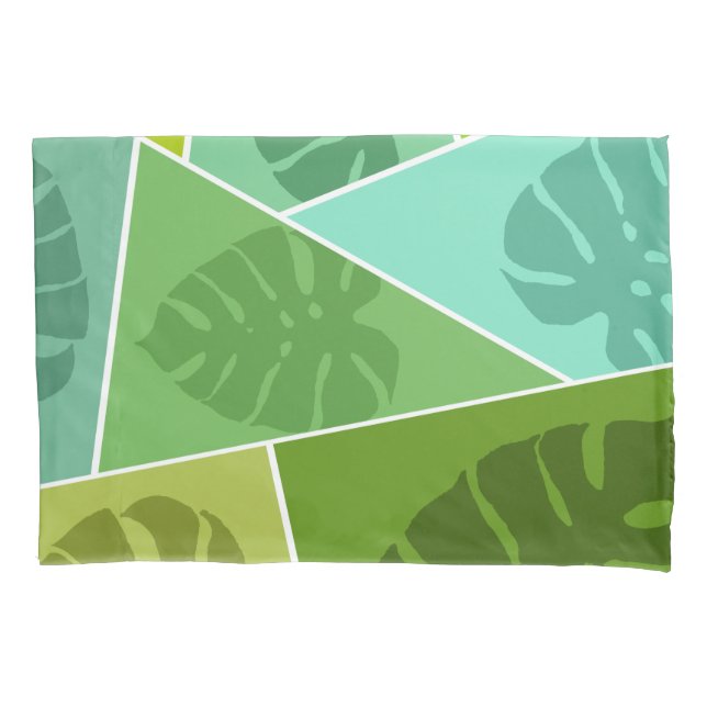 TROPISCHE GRÜNE BLÄTTER PATTERN KISSENBEZUG (Vorderseite)