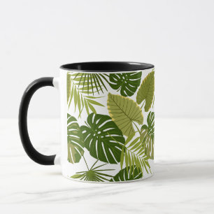 Tropische grüne Blätter Sommer Muster Illustration Tasse