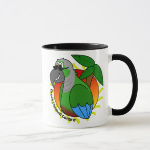 Tropische grüne Cheeked Conure Tasse
