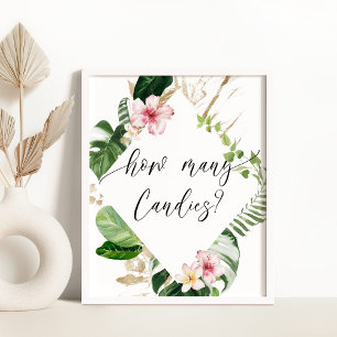 Tropische grüne Mädchen Dusche wie viele Bonbons Poster