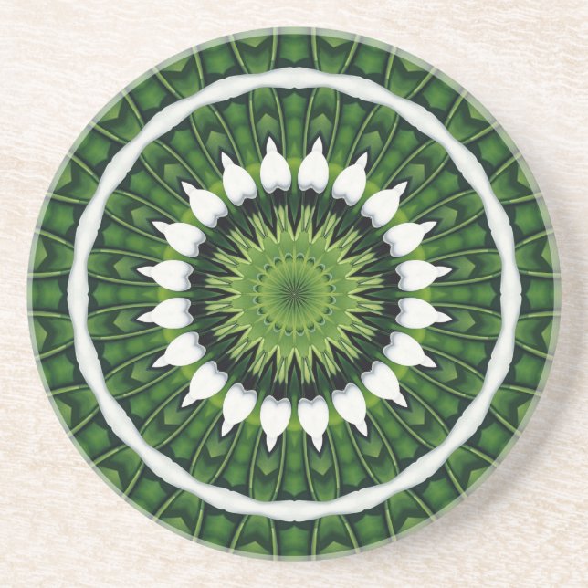 Tropische grüne Mandala Getränkeuntersetzer (Vorne)