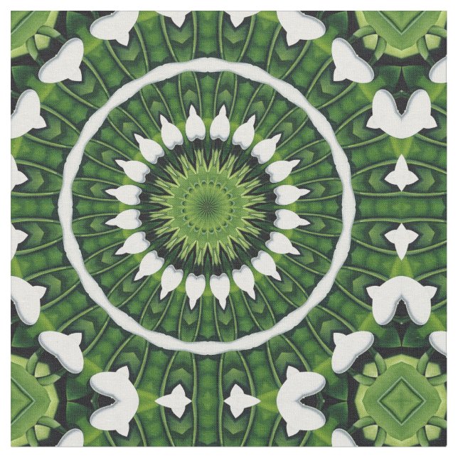 Tropische grüne Mandala Stoff (Nahaufnahme)