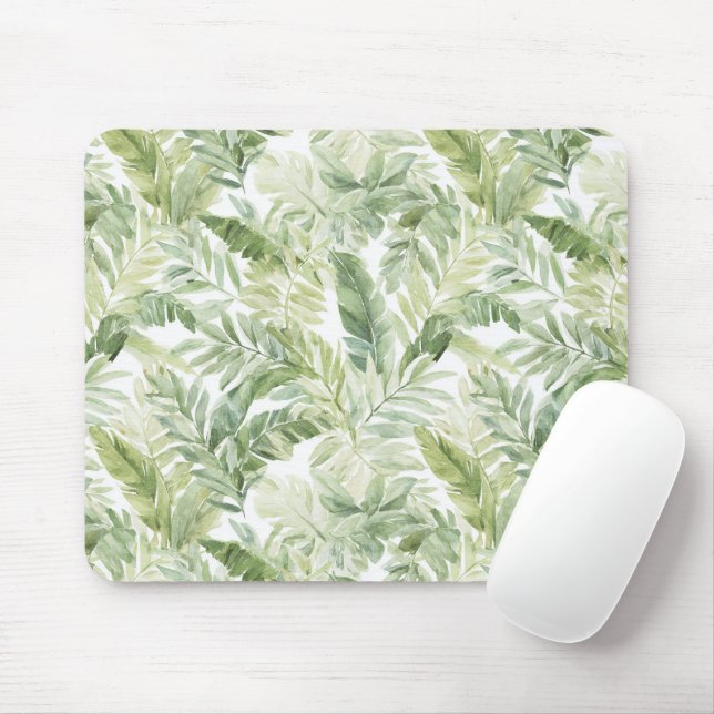 Tropische grüne Palmbaumblätter Mousepad (Mit Mouse)