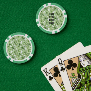 Tropische grüne Palmbaumblätter Pokerchips