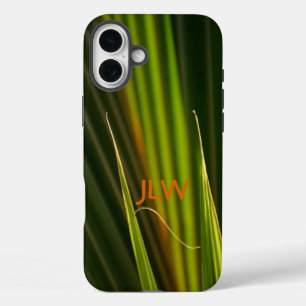 Tropische grüne Palmwedel individuell anpassbar iPhone 16 Plus Hülle