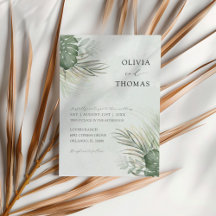 Tropische grüne Wasserfarbe Palmwedding