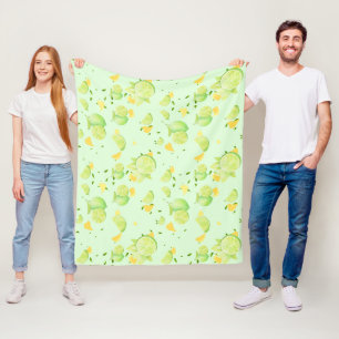 Tropische grüne Zitrusfrüchte SOMMER Orangenlemon Fleecedecke
