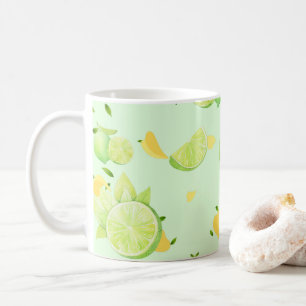 Tropische grüne Zitrusfrüchte SOMMER Orangenlemon  Kaffeetasse