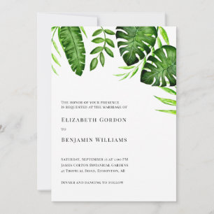 Tropische Grünpflanzen Hochzeit Botanisch Monstera Einladung