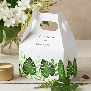 Tropische Grünpflanzen-Hochzeit Monstera-Blätter E Geschenkschachtel