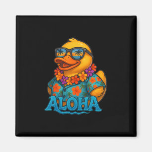 Tropische Gummiente Hawaiian Lei Aloha Gummiente Magnet