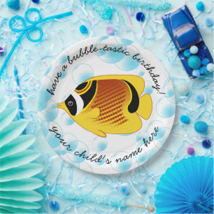 Tropische Halfmonde Butterflyfish Exotische Meeres Pappteller