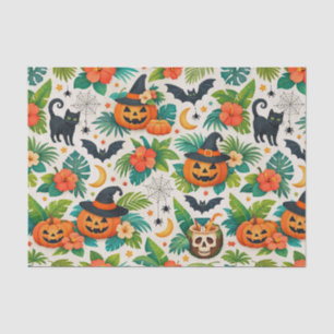 Tropische Halloween-Kürbisse Seidenpapier