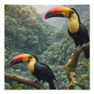 Tropische Harmonie: Zwei Toucans auf der Canopy Fotodruck