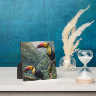 Tropische Harmonie: Zwei Toucans auf der Canopy Fotoplatte