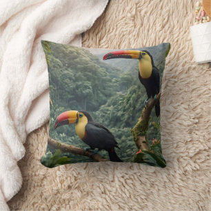 Tropische Harmonie: Zwei Toucans auf der Canopy Kissen