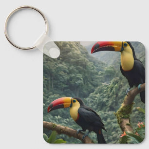 Tropische Harmonie: Zwei Toucans auf der Canopy Schlüsselanhänger