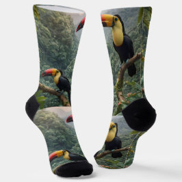 Tropische Harmonie: Zwei Toucans auf der Canopy Socken