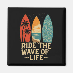 Tropische Hawaii-Palmenbaum-Surfstrand-Surfboard  Magnet