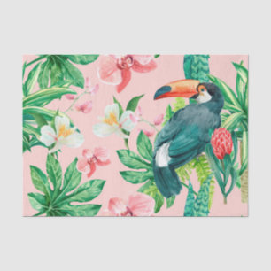 Tropische Hawaii-Vögel Blumenmuster Seidenpapier