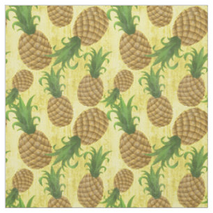 Tropische hawaiianische Ananas Frucht Vintage Gelb Stoff