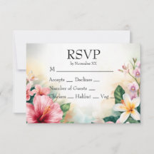 Tropische hawaiianische Blumen Bunte Hochzeit