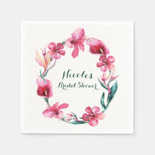 Tropische hawaiianische Blumen elegante Hochzeitsf Serviette