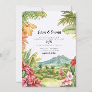 Tropische hawaiianische Hochzeits-Einladung am Zie Einladung