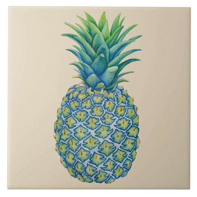 Tropische hawaiische Ananas-Keramik-Fliese Fliese (Vorderseite)