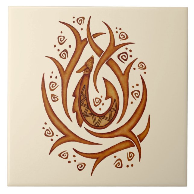 Tropische hawaiische Stammes- Fliese (Vorderseite)