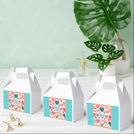 Tropische Herzen & Blume Valentinstag Geschenkschachtel